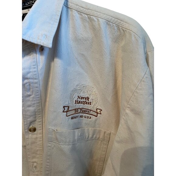 La Loving Beige Button-Up Shirt XL Norsh Hostfest 20 Years Men's Size XL - Picture 2 of 5